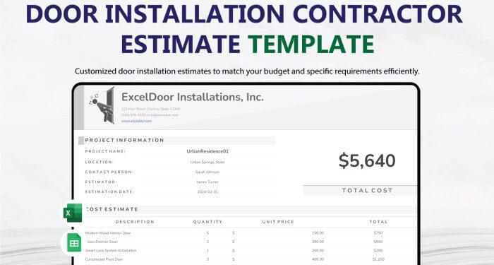 Free Contractor Estimate Templates, Editable and Printable
